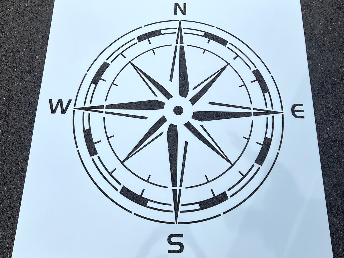 light wieght stencil cut from PETG material