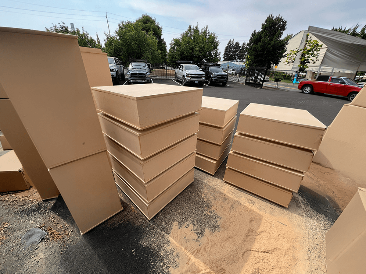 Dimensional wood signage with routing details