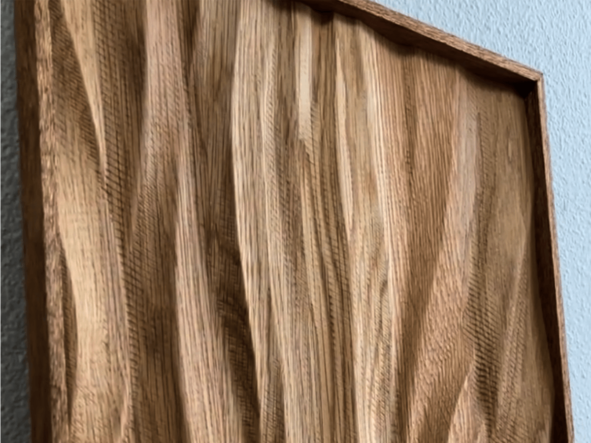 Precision wood slat project showing CNC capabilities